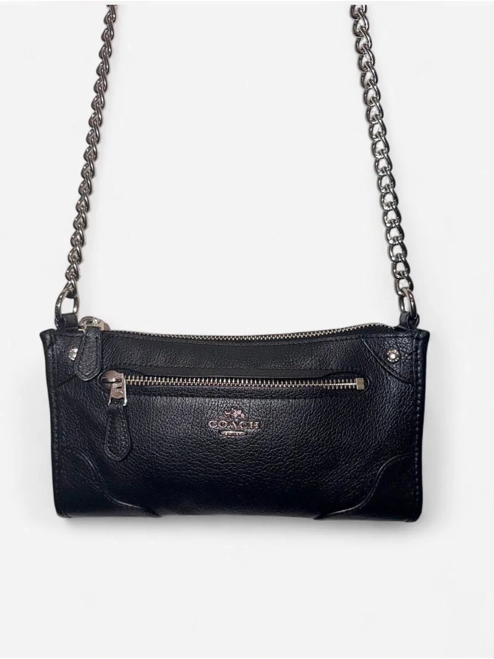 Black Vintage Coach Mickie Crossbody Bag